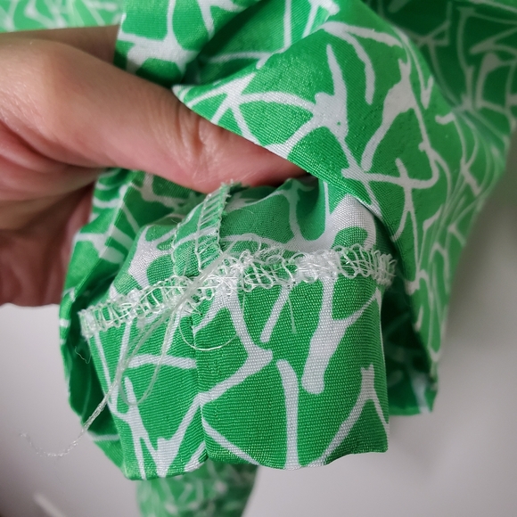 VINTAGE petite lime green geometric crop blouse - Picture 2 of 7